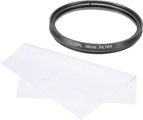 58mm Circular Polarizer Filter, Double Sided Multi-Layer Coatings Polarizing Filter with Cleaning Cloth for Camera Lens in Saudi Arabia