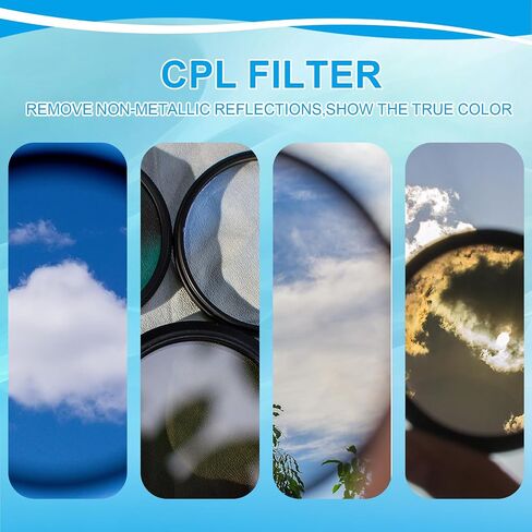 58mm Circular Polarizer Filter, Double Sided Multi-Layer Coatings Polarizing Filter with Cleaning Cloth for Camera Lens in Saudi Arabia
