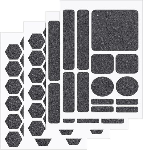 4 Pack Grey Anti-Slip Grip Tape Stickers, Different Shapes Phone Grip Strips Reusable Pre-Cut Adhesive Mouse Decals Tablet Patches for Cell Phone Case, Golf Handle, Game Controller & Smooth Device in Saudi Arabia