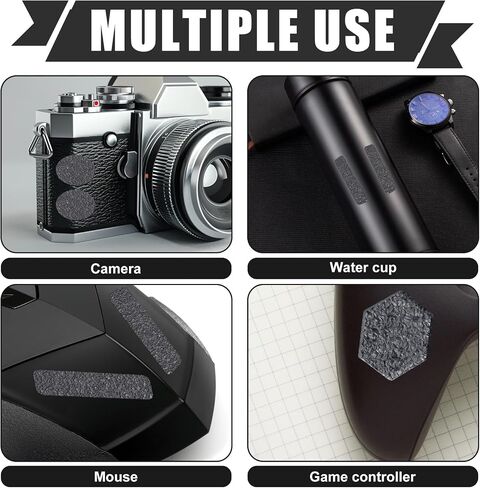 4 Pack Grey Anti-Slip Grip Tape Stickers, Different Shapes Phone Grip Strips Reusable Pre-Cut Adhesive Mouse Decals Tablet Patches for Cell Phone Case, Golf Handle, Game Controller & Smooth Device in Saudi Arabia
