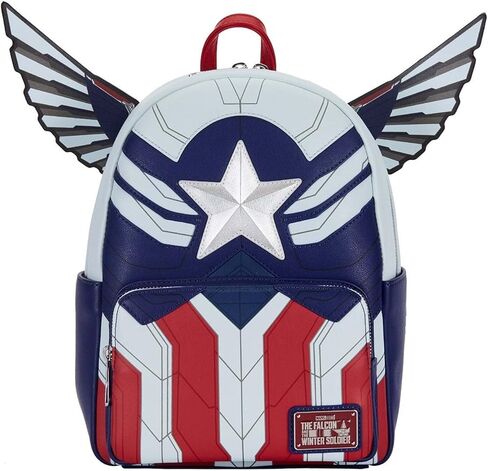 Loungefly Marvel Falcon Captain America Cosplay Mini Backpack Captain America مقاس واحد in Kuwait