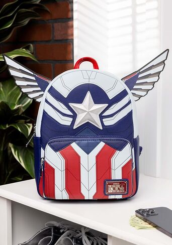 Loungefly Marvel Falcon Captain America Cosplay Mini Backpack Captain America مقاس واحد in Kuwait
