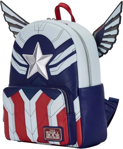 Loungefly Marvel Falcon Captain America Cosplay Mini Backpack Captain America مقاس واحد in Kuwait