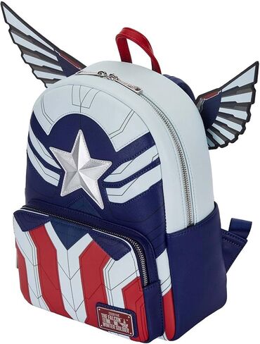 Loungefly Marvel Falcon Captain America Cosplay Mini Backpack Captain America مقاس واحد in Kuwait