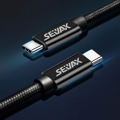 60W PD Type C to -type C 1M 2.0 Data Cable متوافق مع الهواتف الذكية وأجهزة الكمبيوتر المحمولة وأجهزة التحكم في اللعبة والقرص الصلب والكاميرا وأكثر فائدة لشحن/نقل/مزامنة 480 ميجابايت/S أسود ... in Kuwait