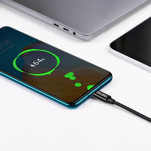 60W PD Type C to -type C 1M 2.0 Data Cable متوافق مع الهواتف الذكية وأجهزة الكمبيوتر المحمولة وأجهزة التحكم في اللعبة والقرص الصلب والكاميرا وأكثر فائدة لشحن/نقل/مزامنة 480 ميجابايت/S أسود ... in Kuwait
