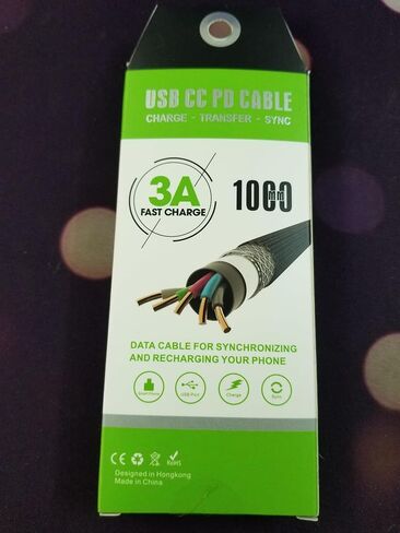 60W PD Type C to -type C 1M 2.0 Data Cable متوافق مع الهواتف الذكية وأجهزة الكمبيوتر المحمولة وأجهزة التحكم في اللعبة والقرص الصلب والكاميرا وأكثر فائدة لشحن/نقل/مزامنة 480 ميجابايت/S أسود ... in Kuwait