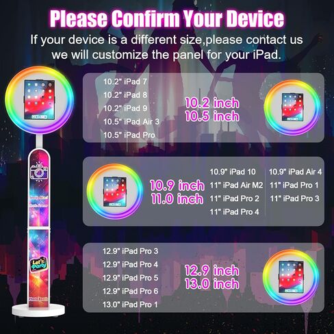 يشمل كشك صور LPAD المحمول المتوافق مع أي LPAD ، شعار مخصص وحالة طيران وحاجة مصور RGB Ring Ring التي يتم التحكم فيها عن بُعد للحفلات والزفاف والأحداث (لـ LPAD 12.9 "/13") in Kuwait