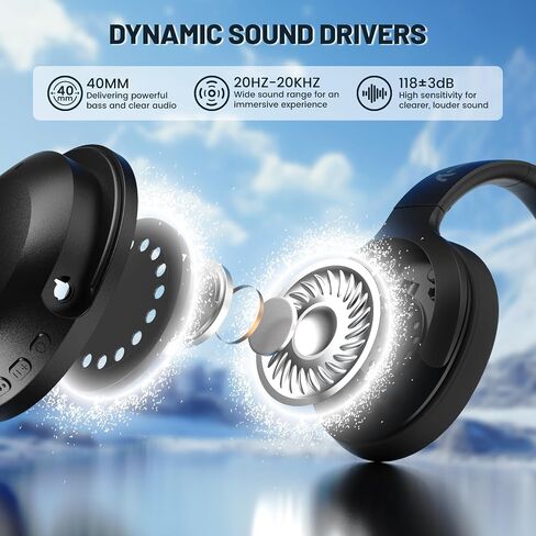 LexonElec Attack Shark G300 Wireless Active Noise Cancelling Headset, Bluetooth 5.3 Deep Bass HD Stereo Sound Over Ear, 20H Playtime, Built-in Mic Lightweight Design 3.5mm Gaming Headset (Black) in Kuwait