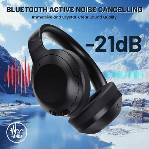 LexonElec Attack Shark G300 Wireless Active Noise Cancelling Headset, Bluetooth 5.3 Deep Bass HD Stereo Sound Over Ear, 20H Playtime, Built-in Mic Lightweight Design 3.5mm Gaming Headset (Black) in Kuwait