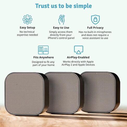 يعمل مكبرات الصوت MultiRoom MultiRoom MultiRoom (حزمة واحدة) ، نظام صوت غامرة ، مع AirPlay 2 وأجهزة Apple الأخرى ، من السهل الاتصال ، Spotify Player in Saudi Arabia