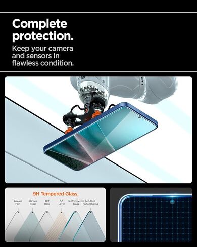 حامي الشاشة الزجاجية المدفوعة Spigen [Glast EZ Fit Pro] مصمم لـ Galaxy S25 Edge [Case Friends] - 2 Pack in Kuwait