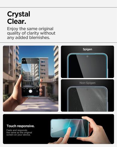 حامي الشاشة الزجاجية المدفوعة Spigen [Glast EZ Fit Pro] مصمم لـ Galaxy S25 Edge [Case Friends] - 2 Pack in Kuwait