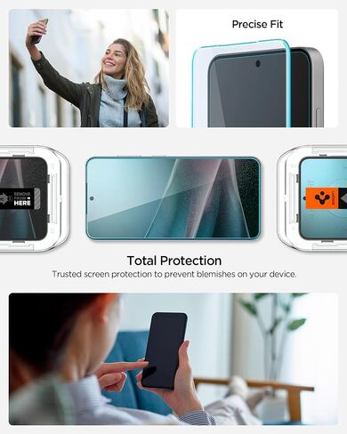 حامي الشاشة الزجاجية المدفوعة Spigen [Glast EZ Fit Pro] مصمم لـ Galaxy S25 Edge [Case Friends] - 2 Pack in Kuwait
