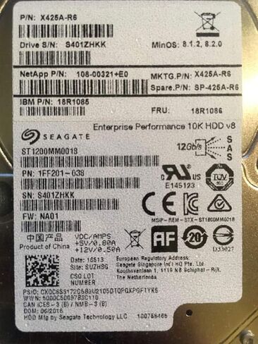 NetApp X425A-R6 1.2TB 10K SAS 2.5 6GBPS Hard Drive in Saudi Arabia