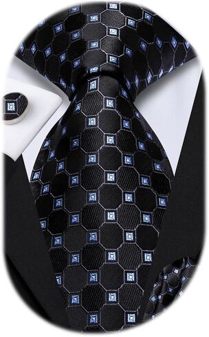 Dubulle Mens Paisely Silk Tie for Men Necktie and Pocket Square Set in Kuwait