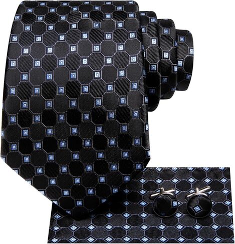 Dubulle Mens Paisely Silk Tie for Men Necktie and Pocket Square Set in Kuwait