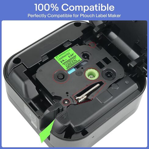 Greencycle متوافق مع Brother p-touch Label Tape Tze-D51 24mm 0.94 '' Tzed51 Tzed51 Tz-D51 1 بوصة أسود على شريط صانع تسمية Green Tze Green Tze لـ D610AD D610BT P700 ، 3 عبوة in Kuwait
