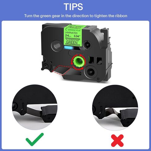 Greencycle متوافق مع Brother p-touch Label Tape Tze-D51 24mm 0.94 '' Tzed51 Tzed51 Tz-D51 1 بوصة أسود على شريط صانع تسمية Green Tze Green Tze لـ D610AD D610BT P700 ، 3 عبوة in Kuwait