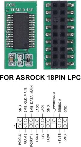 TPM 2.0 Security Module, 18 Pin Discrete Encryption Processor High Security TPM 2.0 Module Motherboard PCB Security Board Accessory for Windows 11 in Saudi Arabia