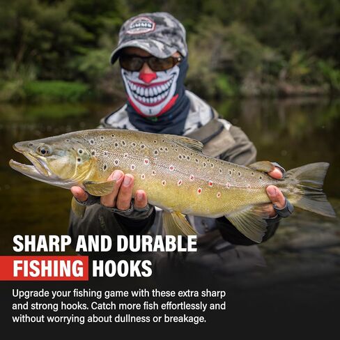 50PCS Sharp Barbed Fishing Hooks, High-Carbon Steel Ultra-Strong, Single Size with Hole for Easy Tying, Secure Portable Box Included – Ideal for Bank Fishing, Lure Fishing & All Conditions in Saudi Arabia