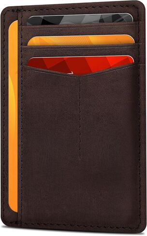 Oak Leathers Slim Real Leather Wallet For Men & Women - RFID Blocking Credit Card Holder Gift for Him & Her in Kuwait