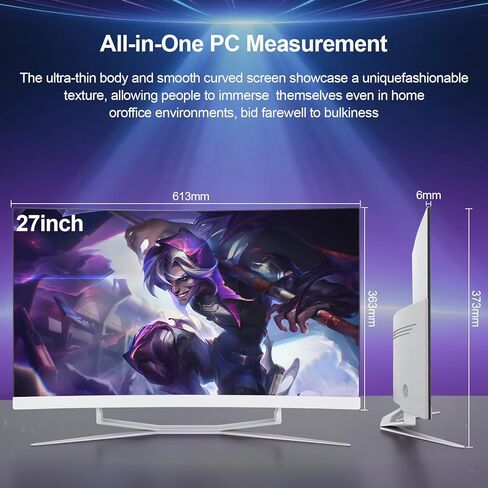 27 بوصة من كمبيوتر سطح المكتب الكل في واحد ، شاشة FHD منحنية ، جهاز كمبيوتر الكل في واحد 16 جيجابايت DDR3 512GB ROM SSD CORE I7 7700HQ ، HDMI Bluetooth 5 in Kuwait