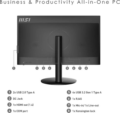 MSI All-in-One Computer Desktop ، 23.8 "عرض IPS FHD ، ذاكرة الوصول العشوائي 16 جيجابايت ، 1 تيرابايت SSD ، معالج Intel Core رباعي النواة حتى 4.40 جيجاهرتز ، WiFi 6 ، Bluetooth ، HDMI ، Windows 11 (متجدد) in Saudi Arabia