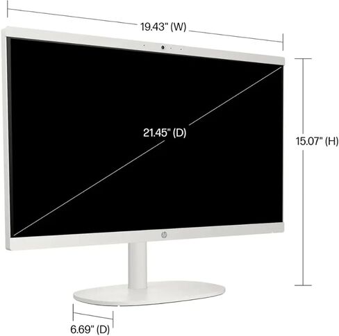HP All-in-One Desktop Computer PC - 21.5" FHD Display, Intel Celeron J4025, Intel UHD Graphics, 16GB RAM, 1TB SSD, True Vision Camera, WiFi 6, Windows 11 Pro, Small PC for Study & Home, w/Accessories in Saudi Arabia