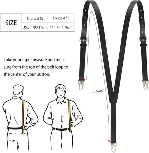 Ringsun Genuine Leather Suspenders for Men, Y Design Leather Suspenders in Kuwait