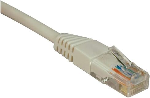 Eaton Tripp Lite N002-005-WH CAT5E Ethernet Cable 5 أقدام ، 350 ميجا هرتز Gigabit 1GBPS RJ45 LAN SPART ، POE مقولبة UTP ، سترة PVC ، أبيض ، حزمة العناية السحابية مسبقًا مؤهلة (حزمة واحدة) in Saudi Arabia