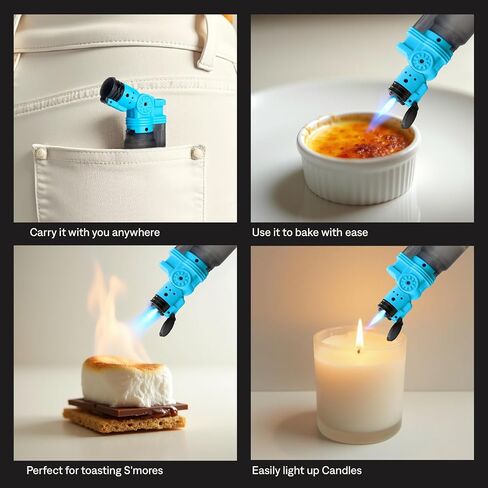 Tuner Torch Lighters, 5 Pack, Refillable Butane Gas Lighters, Adjustable Jet Flame, Windproof Mini Pocket Torch for Kitchen, Candles, Cooking, Baking, BBQ, Camping, and More (Butane Not Included) in Saudi Arabia