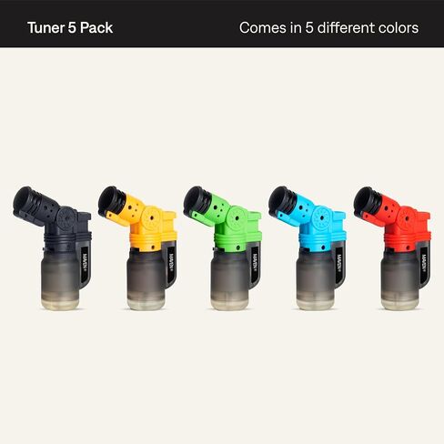 Tuner Torch Lighters, 5 Pack, Refillable Butane Gas Lighters, Adjustable Jet Flame, Windproof Mini Pocket Torch for Kitchen, Candles, Cooking, Baking, BBQ, Camping, and More (Butane Not Included) in Saudi Arabia