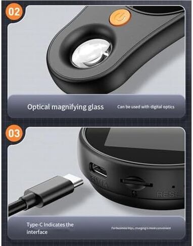 المجهر الرقمي المحمول 500x مع شاشة ملونة IPS 2.0 "، زجاج مكبرة باليد ، 8 مصابيح LED ، متوافقة مع USB ، مثالية للإلكترونيات والمجوهرات والتعليم in Kuwait