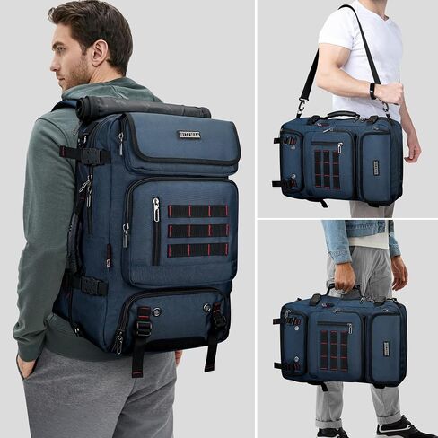 WITZMAN Carry on Travel Backpack for Men Women Airline Approved Convertible Nylon Duffle Backpack Luggage Bag (B682 blue) in Saudi Arabia
