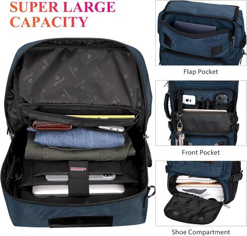 WITZMAN Carry on Travel Backpack for Men Women Airline Approved Convertible Nylon Duffle Backpack Luggage Bag (B682 blue) in Saudi Arabia