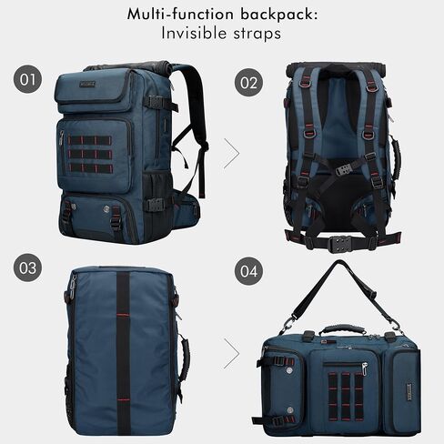 WITZMAN Carry on Travel Backpack for Men Women Airline Approved Convertible Nylon Duffle Backpack Luggage Bag (B682 blue) in Saudi Arabia