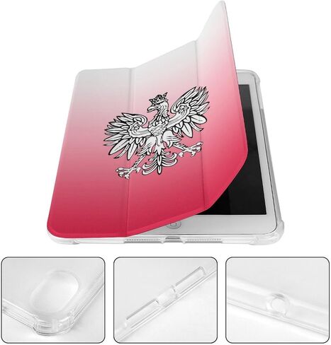 Poland Polish Red Flag White Eagle Case with Pen Slim Lightweight Trifold Stand متوافق مع iPad Mini 4/5/6 Mini4/5 （7.9in） in Kuwait