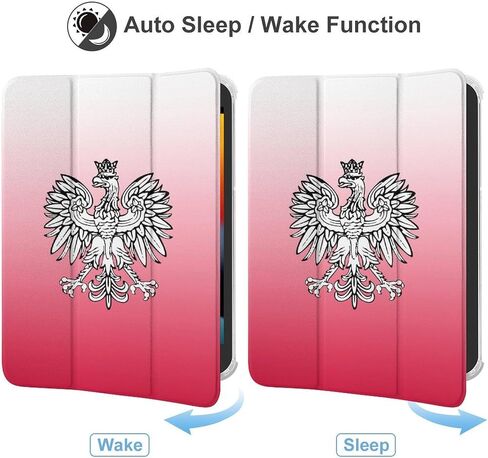 Poland Polish Red Flag White Eagle Case with Pen Slim Lightweight Trifold Stand متوافق مع iPad Mini 4/5/6 Mini4/5 （7.9in） in Kuwait