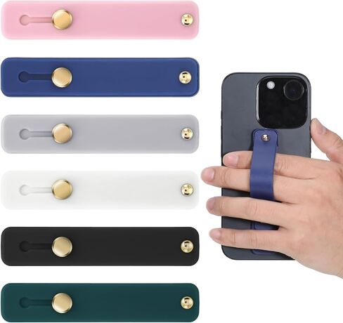 Giantree 6Pcs Phone Grip Strap, Phone Loop Finger Holder, Phones Holder for Hand Smartphones Accessories, Loops for Back of Phones Portable for Most Smartphones in Saudi Arabia