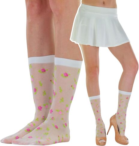 ToBeInStyle Women’s Sheer Fashion Ankle Socks & Pantyhose w/Springtime Daisy Design in Saudi Arabia