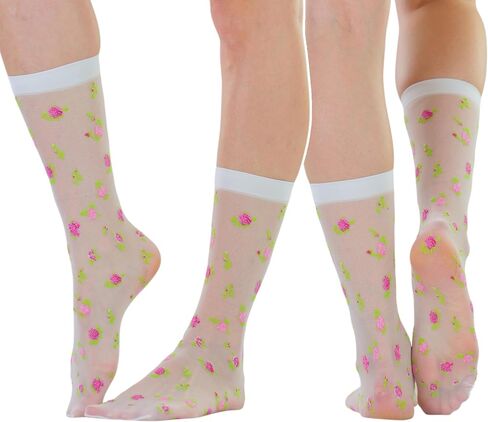 ToBeInStyle Women’s Sheer Fashion Ankle Socks & Pantyhose w/Springtime Daisy Design in Saudi Arabia