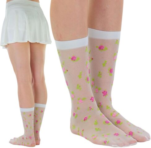 ToBeInStyle Women’s Sheer Fashion Ankle Socks & Pantyhose w/Springtime Daisy Design in Saudi Arabia