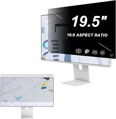 19.5 Inch Computer Monitor Privacy Screen, Reduce Eye Strain Anti Glare Blue Light Screen Work PC Monitor for 16:9 Aspect Ratio, Anti Spy Privacy Filter Shield, Easily Removed & Reattached in Saudi Arabia