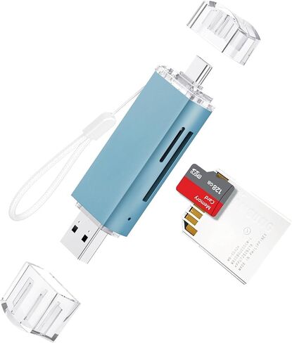 SD Card Reader - USB 3.0 and USB-C to SD/TF Memory Card Adapter, Compatible Mac, MacBook,Computer/PC, Laptop, Phone, Support UHS-I SDHC/SDXC/MicroSD in Saudi Arabia