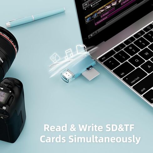 SD Card Reader - USB 3.0 and USB-C to SD/TF Memory Card Adapter, Compatible Mac, MacBook,Computer/PC, Laptop, Phone, Support UHS-I SDHC/SDXC/MicroSD in Saudi Arabia