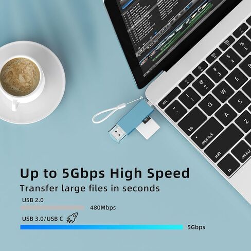 SD Card Reader - USB 3.0 and USB-C to SD/TF Memory Card Adapter, Compatible Mac, MacBook,Computer/PC, Laptop, Phone, Support UHS-I SDHC/SDXC/MicroSD in Saudi Arabia