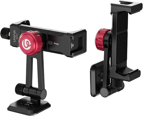 Ulanzi MA51 Metal Phone Tripod Mount ، مشبك الهاتف مع قاعدة ARCA UKA ، حذاء بارد ، ARRI تحديد موقع الثقوب ، 360 درجة دوارة 180 درجة ، حامل الهاتف الخليوي متوافق مع iPhone 17 16 15 14 Samsung الهاتف الخلوي in Kuwait