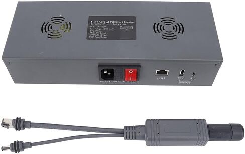 لحاقن Mini Poe ، 5 في 1 150W Gige Poe Injector Mini Dishy Stringular ، مع AC المحول إلى DC48V 3A ، مع Poe Splitter in Kuwait