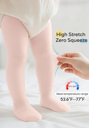 Zando Ultra Soft Toddler Ballet Tights Seamless Baby Girl Stockings 1-6T | Opaque Skin-Friendly Footed Tights, Comfort Stretch Fit, Vibrant Colors, Daily Wear, Ballet Dance Class, Halloween, Christmas in Saudi Arabia